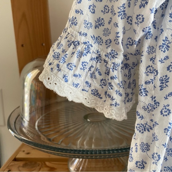 Frances Rose White Blue Floral Ruffle Collar Mary Margaret Dress 2t - Picture 10 of 16